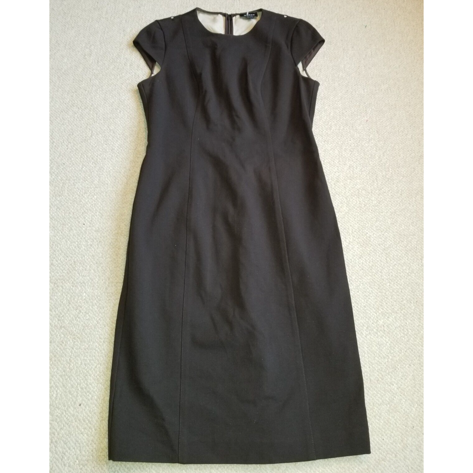 Womens Dress-Worth-Brown Rayon Stretch Lined Pencil Country Club Classic-6